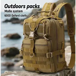 Multifunctional Outdoor Backpack with MOLLE System 600D Oxford Cloth Waterproof Durable Travel Bag for Hiking Travel Fishing Camping Boarding Gift for Men Fathers