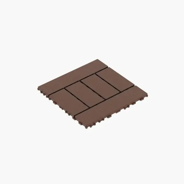H Style 12" Patio Deck Tiles, DIY Module Interlocking Decking Tiles Floor Tile,Easy and Quick Installation Court Tiles for Porch Poolside Balcony Backyard 44pcs Red Brown
