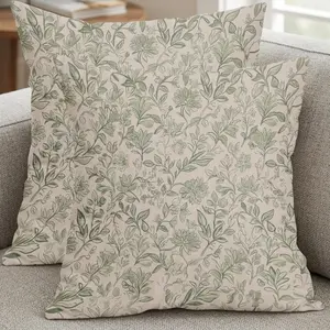 Vintage Floral Pillow Covers 2 Pack, Neutral Antique Throw Pillows, Home Textile, Elegant Home Decor for Couch Sofa, Stylish Living Room Accessories