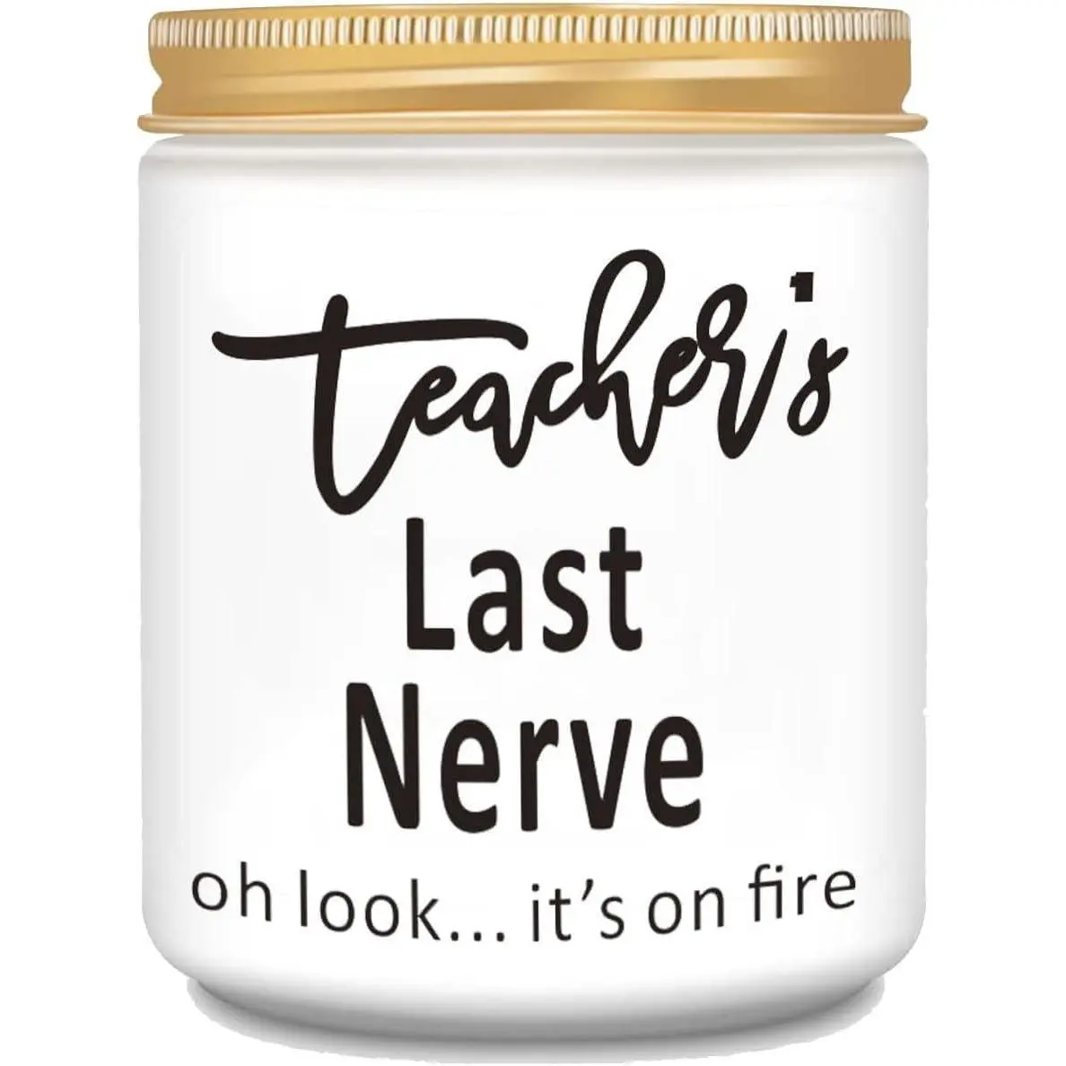 Teacher Gifts - Teacher’s Last Nerve Candle - Unique Christmas Gifts for Teacher - Personalized Graduation Thank You Student Gifts Bulk for Retired Teachers T