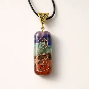 7 Chakra Crystal Pendant – Spiral Stone Necklace