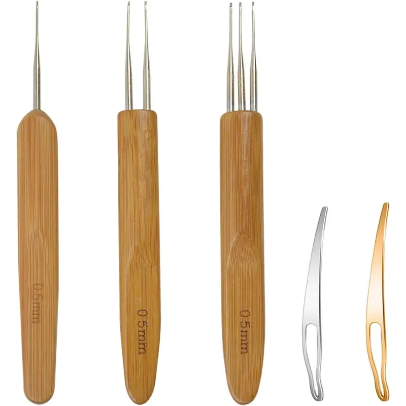 5 count Dreadlock Crochet Hooks Tool Crochet Hooks for Dreadlocks Crochet  with Lnterlocking Tool Hair Instant Loc Tool (0.5mm)