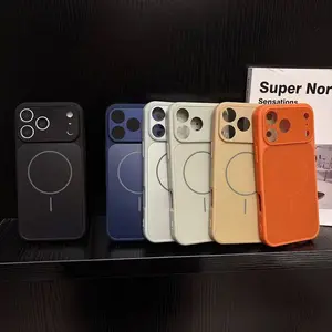 Original AG Nano Frosted Glass For Magsafe Phone Case For iPhone 17 16 15 14  Pro Max Magnetic Wireless Charge Armor Cover Protective Protection Shockproof Casing