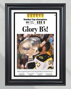 [Sale Up To 40%] [Unframe] Boston Hockey 2011 Champions Newspaper Poster, "Glory B�s" Stanley Cup Front Page Print, Vintage Championship Wall Art