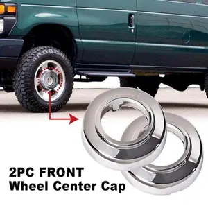 CROSSDESIGN 2Pcs Front Wheel Center Cap Fit For Ford 1994-2008 E150 E250 E350 F250 F350 4WD