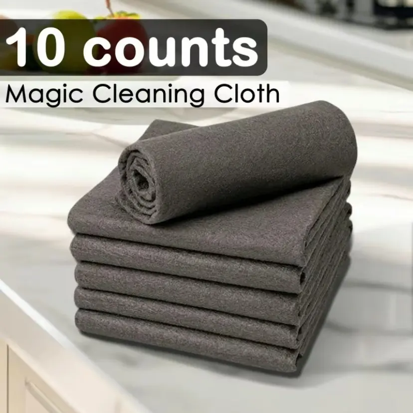 10 Counts Thickened Super Absorbent Reusable Microfiber Cleaning Cloth Magic Streak Free Cloth, Reuseable Magic Fiber Towels Rags, Soft Cleaning Towel, Cleaning cloths with multipurpose use, miracle cloths for glass, kitchen and vehicle windows