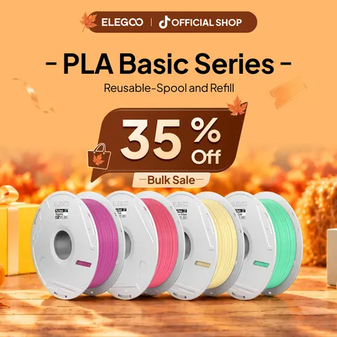 ELEGOO High-Quality 1.75mm PLA 3D Printer Filament with Glossy Plastic Spool - 0.02mm Precision, Low Warp, Odorless, Neat Windings, PLA Basic-Refill/PLA+ Variants, Universal for Ender, Kobra, Neptune Series, P1s, Ideal for Beginners, 3D Printing Supplies