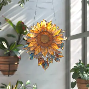Sunflower Shaped Hanging Decor, Acrylic Hanging Ornament, Window Hanging Decor for Home Living Room Bedroom, Home Decor, Gift for Friend, Hangable