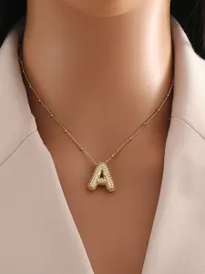 Initials Necklace, Fashionable Letter Pendant Necklace for Women & Girls, Fashion Jewelry for Party, Daily Decor, Trendy All-match & Exquisite Jewelry for Birthday Gift, Exquisite Chain Jewelry