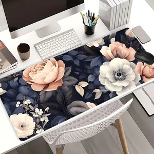Floral Elegance Vintage Blooms Extra Large Mouse Pad Non Slip Gaming Desk Pad 35x16 Inch Computer Keyboard Mousepad with Durable Stitched Edge Perfect Gift for Home Office and Holiday Season Desktop Accessory