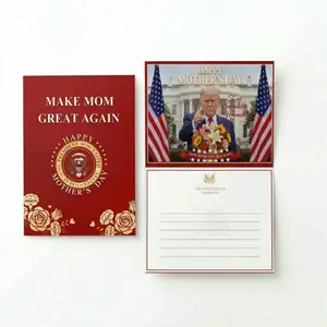 Make Mom Great Again - Trump Mother's Day Card - Hilarious Presidential Photo Greeting Card for Mom, Wife, Grandma - Premium 5x7 Red Card with Envelope