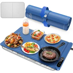 Warming Mat for  - Rapid Full Surface  Warming Mat, 6 Temp Settings, 6 H Timer Electric Warming Tray, Rollable Portable Chafing Dishes, Ideal for Parties, Buffets, Gatherings, 24x14 inch