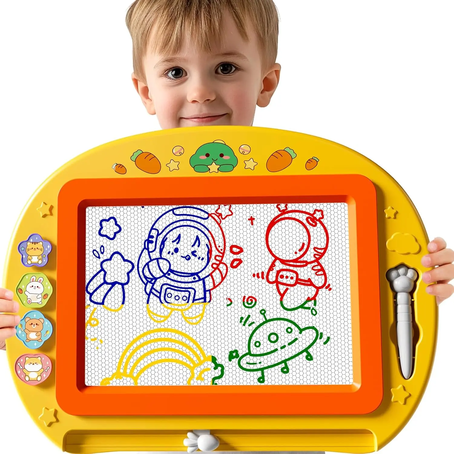 Large Magnetic Drawing Board 13 × 17 in Doodle Board Toddler Toys for Girls Boys 3 - 7 Year Old Kids Preschool Educational Travel Toys Gifts Etch A Colorful Sketch Magnet Erasable Writing Pad
