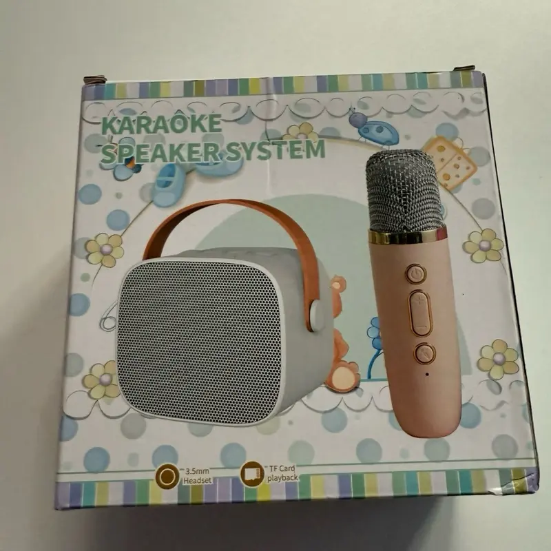 Portable Rechargeable Karaoke Speaker System, Handheld Design with Plug-in & USB Connectivity