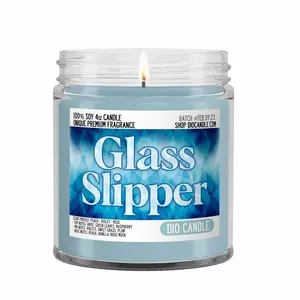 Glass Slipper Scented Candle - Smells Like Peach, Violets and Roses - Dio Candle