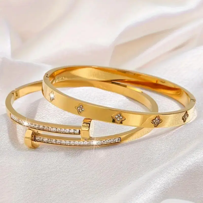 Fashionable Stainless Steel Bangle for Women & Men, Elegant Versatile Jewelry as a Gift, Classic Accessories for Daily Wear, Elegant Minimalist Bangle, Elegant Jewelry Bracelet