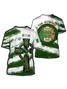 2026 Summer New Print Irish Celtic Style Men's and Women's T-Shirts, Casual All-Match Short-Sleeve Soft and Comfortable, Hagikou Style Loose Leisurewear