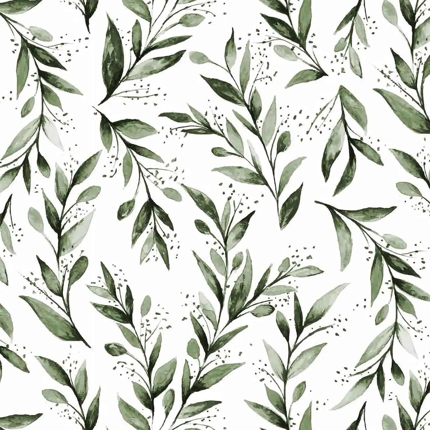 Leaf Wallpaper Peel and Stick Green Contact Paper 17.7” x 118.1”