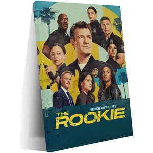 TV Series The Rookie Retro Cover Poster 4 Canvas Art Wall Printing Office Bedroom Aesthetic Living Room16x24inch(40x60cm) Frame-style