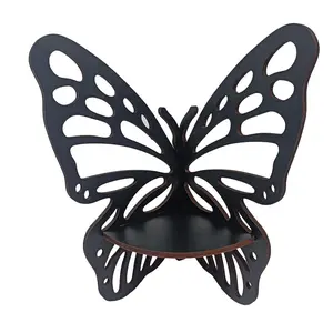 Wooden Butterfly Design Wall Shelf, 1 Count Creative Wall Mounted Book Storage Rack, Wall Decor for Home Living Room Bedroom