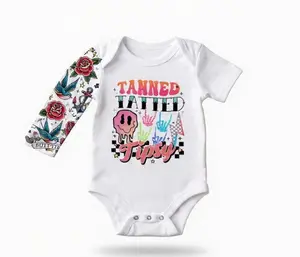 Women's Cotton Graphic Checkered Mommy & Me Matching Set - Mommy Tee with Sleeves, Onesie Included