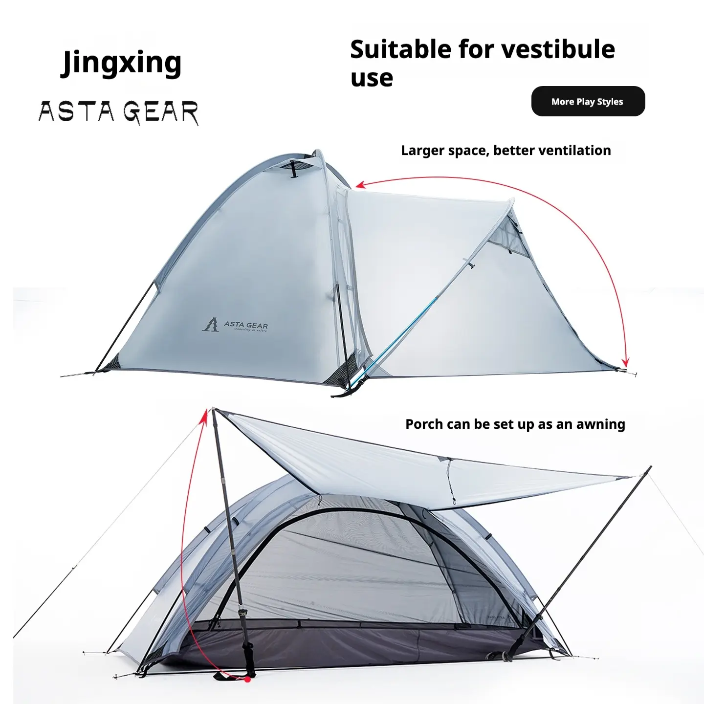 Astagear Yunshan Solo Tent, Single Person Silnylon Tent, Lightweight Waterproof Windproof Camping Tent, 15D Ultralight Design