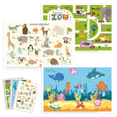 Disposable Placemats for , 60 Pack Sticky  Placemat for Restaurants, Dining Table, Party, Travel, 12" x 18" with 3 Designs