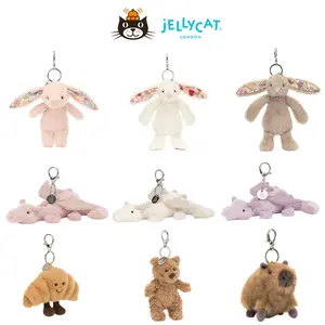 Original Style JellyCat Plush Keychain Collection 2026 Soft Animal Bag Charm Cute Backpack Accessory Kawaii Key Ring Gift for Girls Boys Plush Lovers