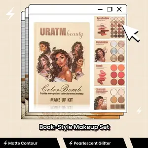 URATM Beauty 43-Color Book-Style Folding Makeup Palette Matte Contour Blush Pearlescent Glitter Highlighter Multi-Functional Valentine's Day Gift