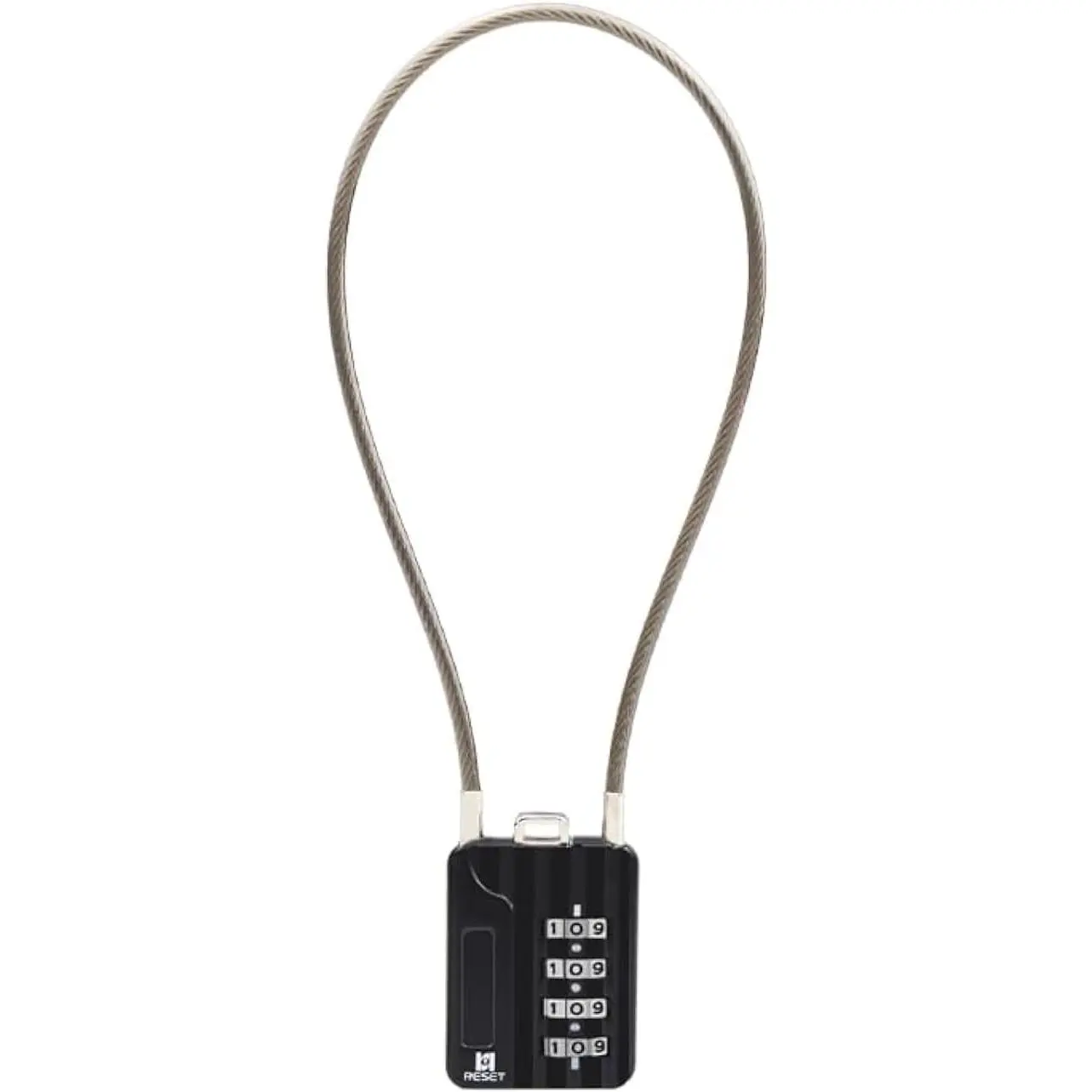 Black 4-Digit Combination Flexible Cable Padlock (1 Pack) - 3mm Diameter 30cm (12 Inch) Anti-Theft Lock for Locker, Helmet, Toolbox, Trash Can, Hardware Tools & Padlocks & Hasps Applications