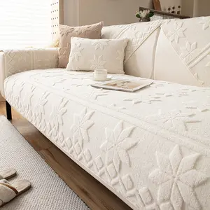 Plush Sofa Cover for Pets, Soft Sofa Protector, 1 Count Non-Slip Cushion, Dog Friendly, Warm Soft Breathable, Ideal for Living Room and Office Decor