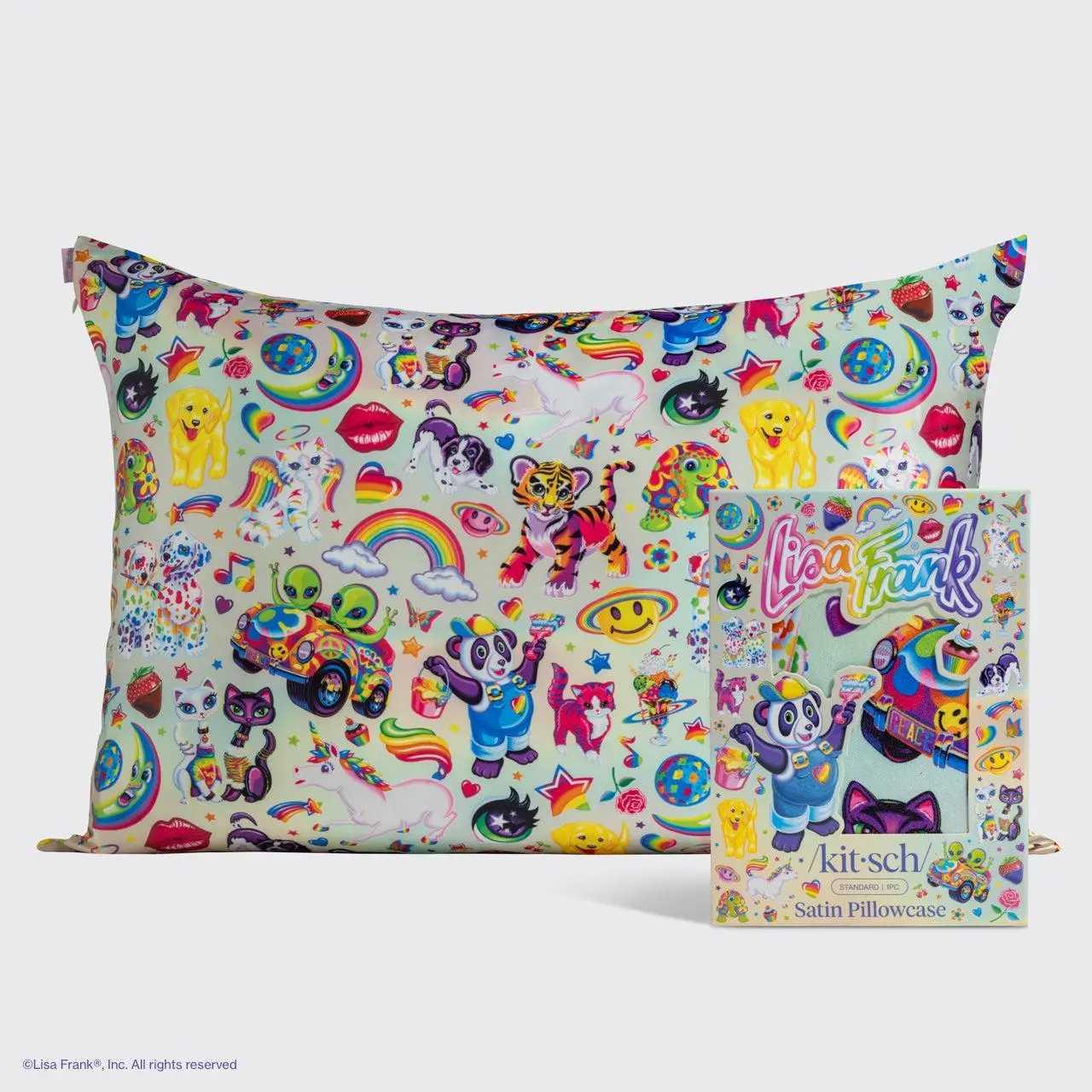 Lisa Frank x Kitsch Satin Pillowcase in The Fantastic World of Lisa Frank Lisa Frank x Kitsch Satin Pillowcase in The Fantastic World of Lisa Frank