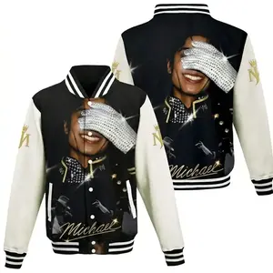 King of Pop Baseball Jacket – Jackson Fashion Streetwear, Baseball Varsity Jacket, Sporty Streetwear Look, Everyday Casual Jacket