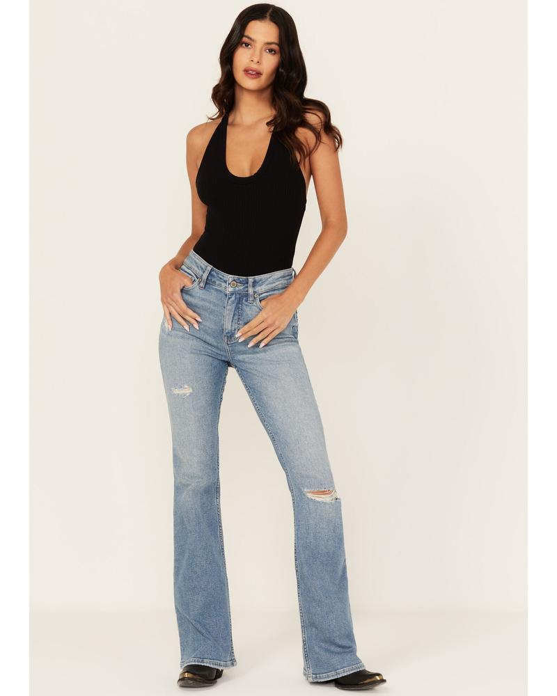 Women's Arbor Medium Wash Outlaw High Rise Flare Super Stretch Denim Jeans