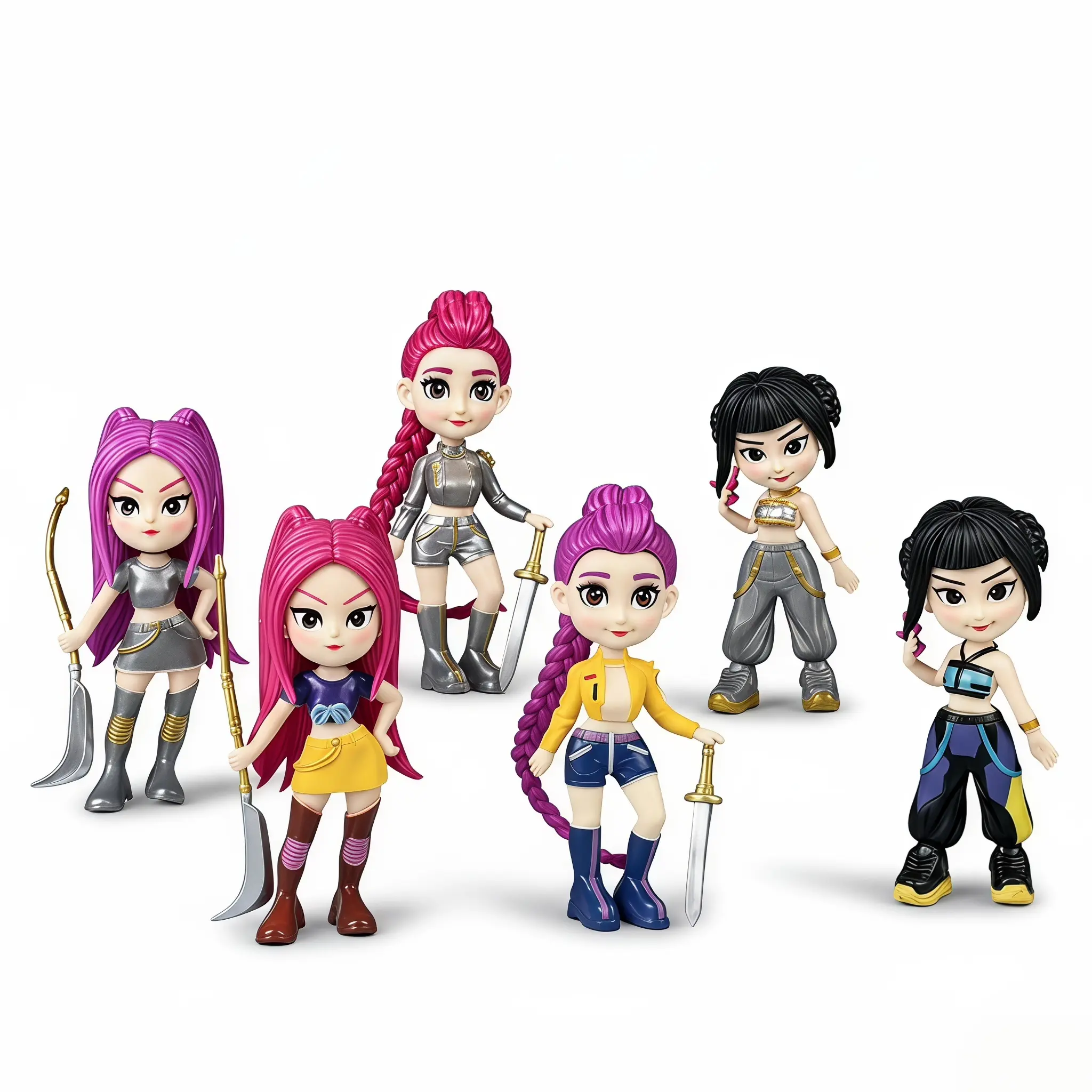 6 Cute Characters PVC Collectibles Set - 6pc Figurine Dolls, Detailed Outfits & Accessories, Model Figurine, Collectible Figure Decor for Home Tabletop Styling, Office Gifts