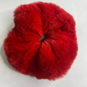 Soft and Plush Cardinal Seal Minky (100% Polyester) Scrunchie