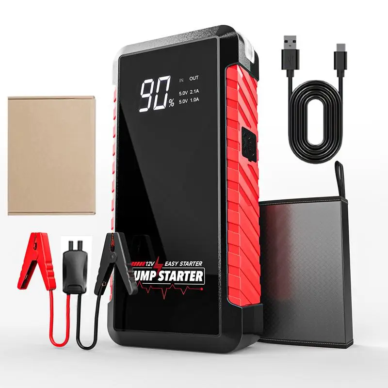 2000A Peak Jump Starter, 12V Portable Jump Starter with Type C Port Charging, Auto Tire Inflation, LED Lighting, Car Battery Repair Tool, Automotive Car Accessories, Car Tool Kit