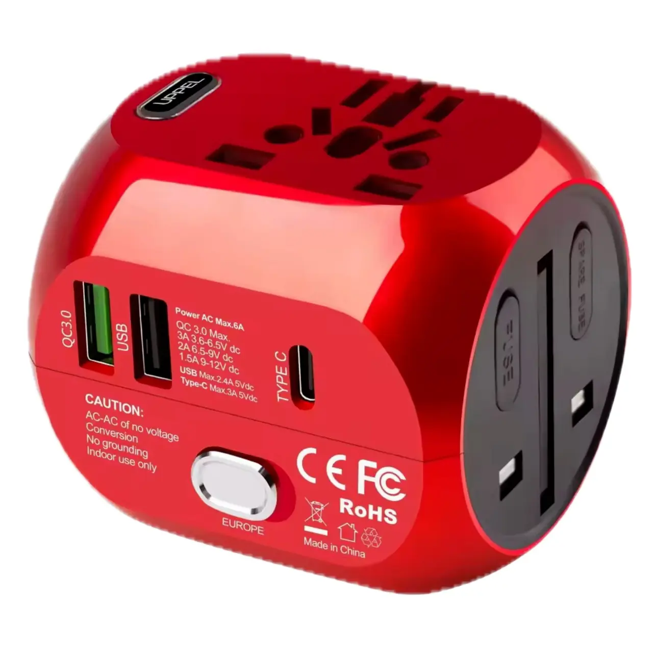 Universal International Travel Adapter US/UK/AU/EU Multiple Plug ,Type C,USB Ch