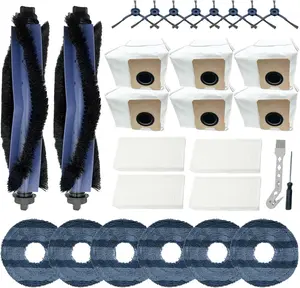 28 Pack Replacement Parts and Accessories Fit for Eufy Omni C20 Vacuum Cleaner 2 Main Roller Brush,4 Hepa Filters,6 Mop Pads, 8 Side Brush,6 Dust Bags, 1 Cleaning1 Screwdriver