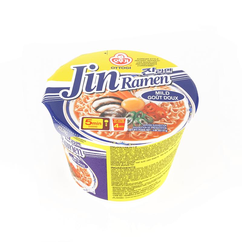 OTTOGI Jin Ramen Mild Bowl 110g - Authentic Korean Instant Noodles, BTS Jin Collaboration, Mild Spicy Flavor