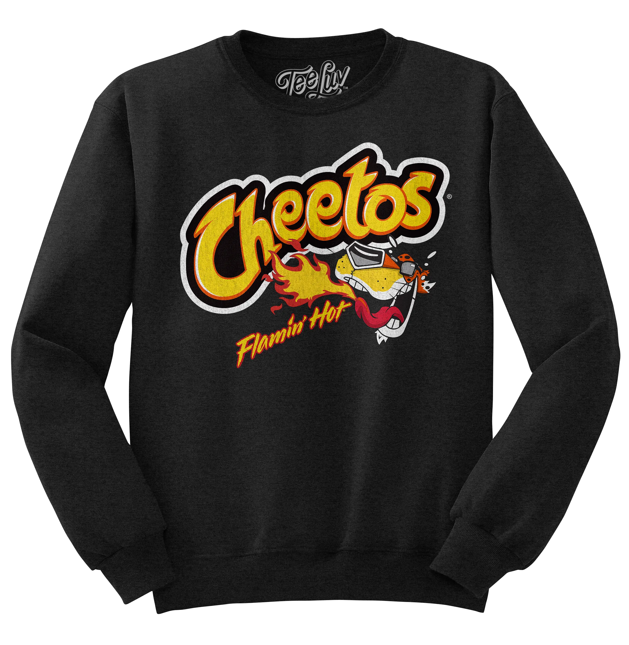 Flamin' Hot Cheetos Faded Logo Crewneck Sweatshirt - Black