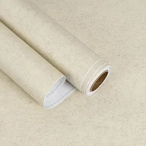 15.7"x472" Beige Concrete Wallpaper Peel and Stick Sandstone Contact Paper for Countertops Waterproof Neutral Limewash Wallpaper Self Adhesive Cream Beige