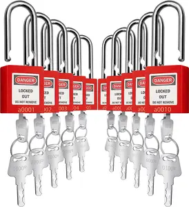 Lockout Tagout Lock 10pcs Key Alike OSHA Loto Safe Padlocks for Lock Out Tag Out Stations and Devices