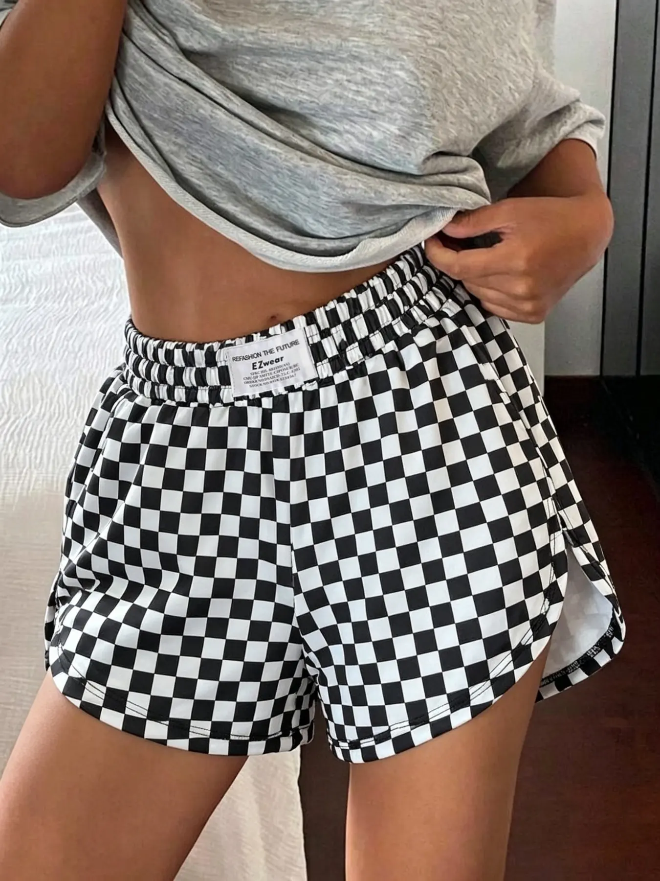 Women's Y2K Retro Plaid/camo Shorts, Casual Relaxed Shorts, Elastic Waist, Loose-Fit, Casual Summer Pants, Fashionable and Versatile, Ideal for Outdoor Activities