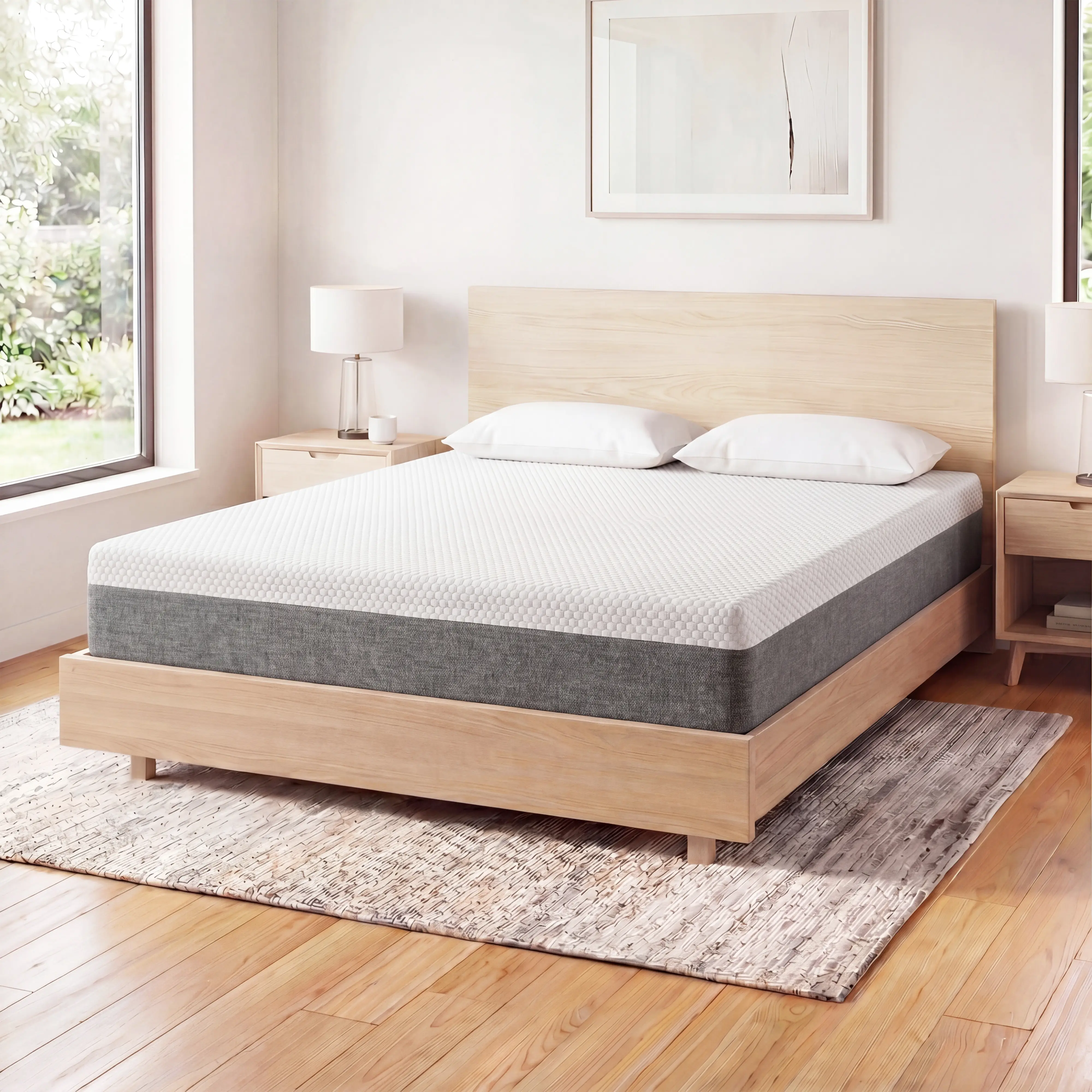 【Homemakeover】10inch Gel memory foam mattress & Separate Foam Hybrid Mattress,Available in Single/Double/Queen/King Sizes,Rolled-Up Box.Featuring an extra-thick European-style top layer with medium firmness to support your back and lumbar spine cool sleep