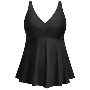 Yonique Plus Size Tankini Top Only - Flowy Bathing Suits Top Plus Size Swim Top 2026 Modest Swimsuits Top