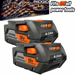 New 2PACK For Ridgid R840087 8.0Ah Lithium Battery Rigid 18 Volt R840085 Power Too