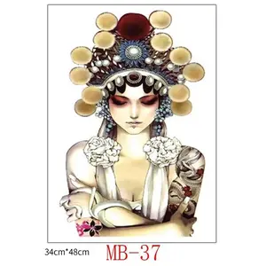 Large Size Waterproof Full Back Tattoo Sticker Geisha Dragon Phoenix Samurai Warrior Temporary Tattoos for Men Women Body Art Decal Peel Off Tattoo