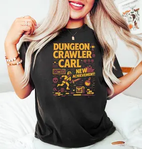 [Dungeon Crawler Tee] [Size S-3XL full color] New Achievement Dungeon Crawler Carl Comfort T-Shirt, Gift For Reader Shirt, Fantasy Science Fiction Book Lover Donut Fan Tee