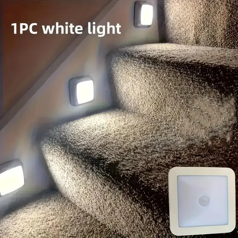 Wireless LED Night Light with Motion Sensor, Smart Pir, Energy Saving, Easy Installation, Led Ambient Lighting, Ideal for Bathroom, Bedroom, Hallway, Stairs, Cabinet, Led Nightlight, Ambient Night Lights